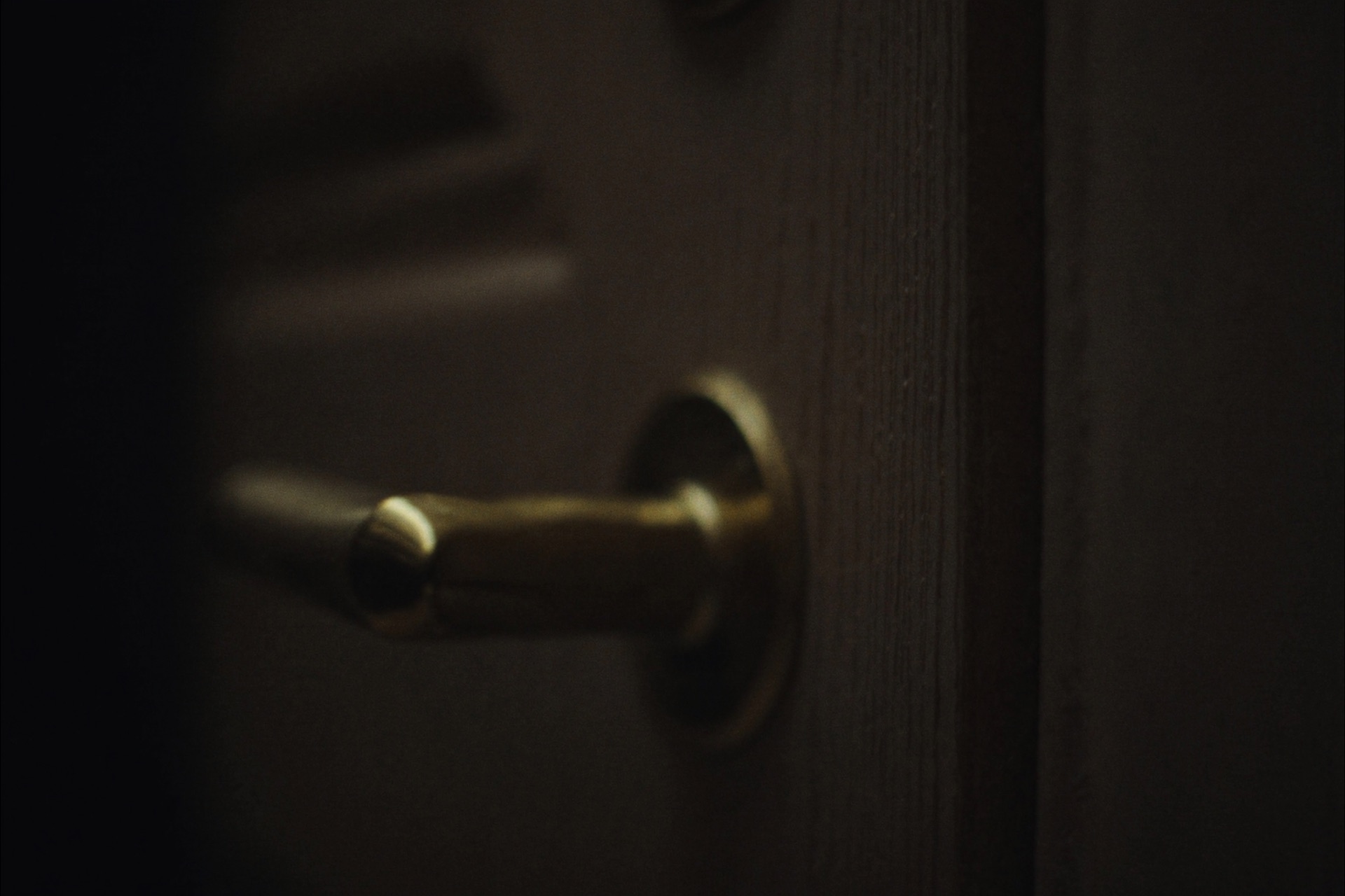 Close-up of brass cabinet hardware on rift-sawn white oak